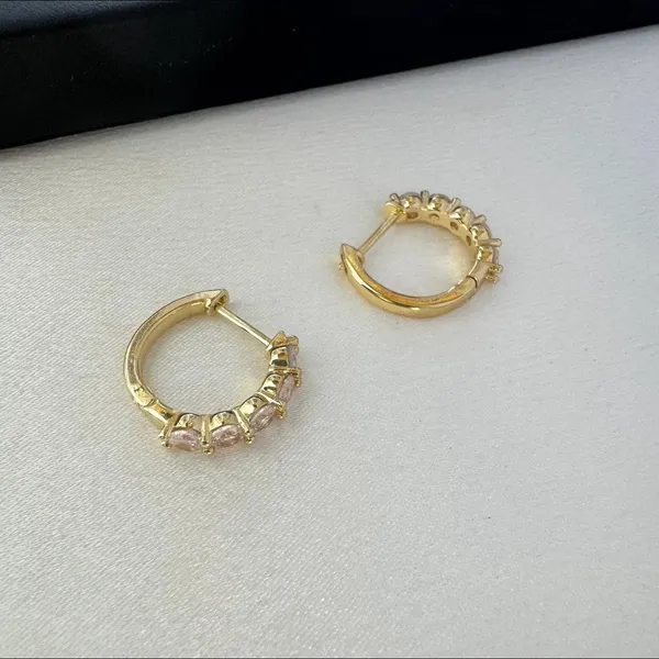 CZ Cubic Zirconia Gold Hoop Earrings for Women - Image 2