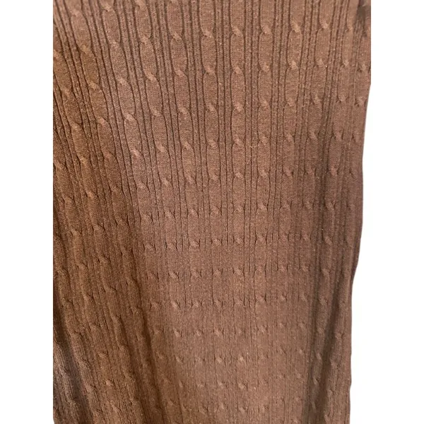 Gap Brown Long Sleeve Cotton Stretch Ribbed Knit Blouse Women Sz Sm - Image 4