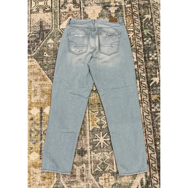 American Eagle Mom Straight Ripped Jean Blue Size 4 - Image 2