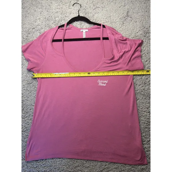 PINK Victoria's Secret Women's L Pink Cutout Strappy V-Neck T-Shirt - Image 6