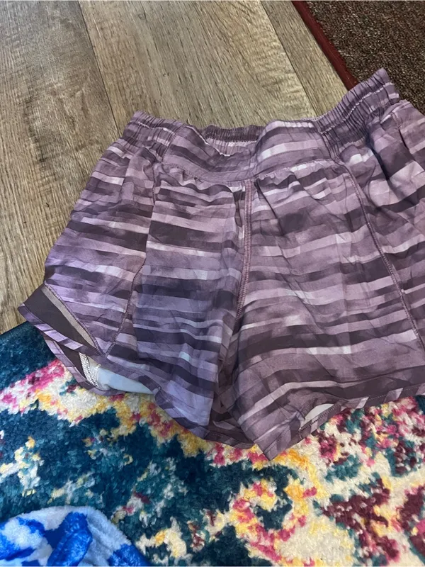 lululemon hotty hot Purple Striped Women's Running Shorts - Image 5