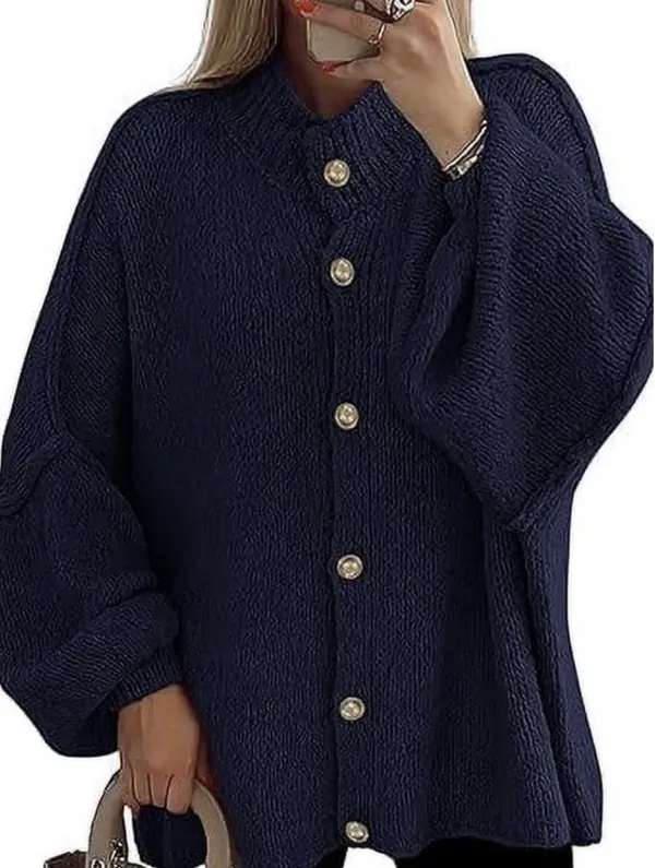 Pretty Garden Button Up Collar Cardigan Sweater - Image 3