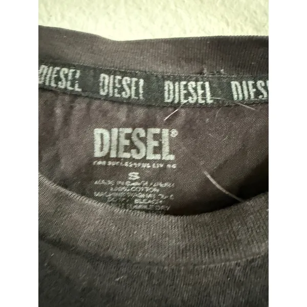 Diesel Mens Small Black Cotton Short Sleeve Crewneck Logo‎ T-Shirt 3160 - Image 4