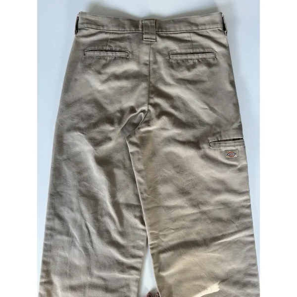 Dickies Women’s 14 Utility Work Pants Khaki Reinforced Knee Straight Leg - Image 3