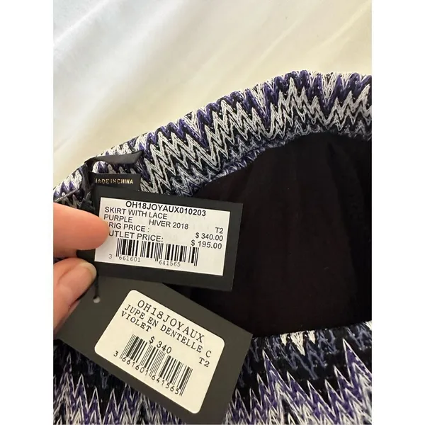 NWT Maje Womens Purple Skirt with Lace Size 2( USA size M) - Image 4