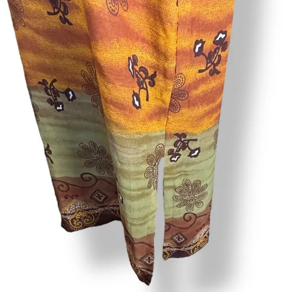 Vintage 90s Desert Sunset Sleeveless Grunge‎ Maxi Dress Geometric Floral Print - Image 6