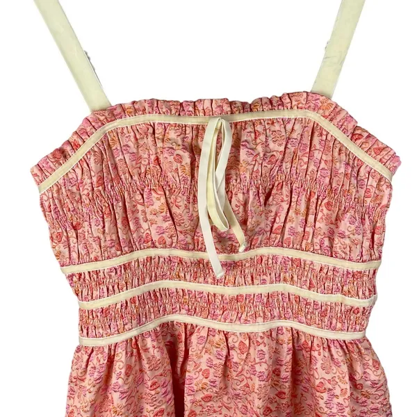 Entro Always A Romantic Coral Floral Jacquard Midi Dress Pockets Size Large‎ - Image 10