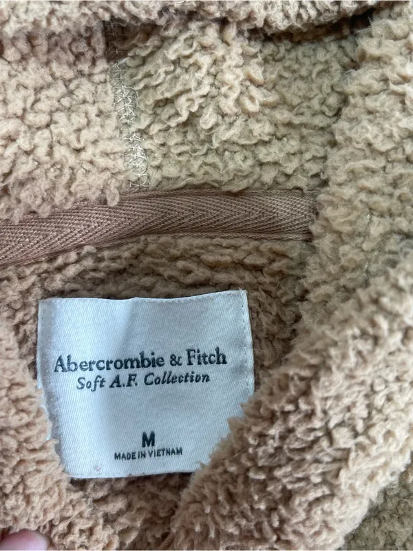 Abercrombie & Fitch Soft Collection Women's M Brown Teddy Bear Pullover Hooded - Image 6