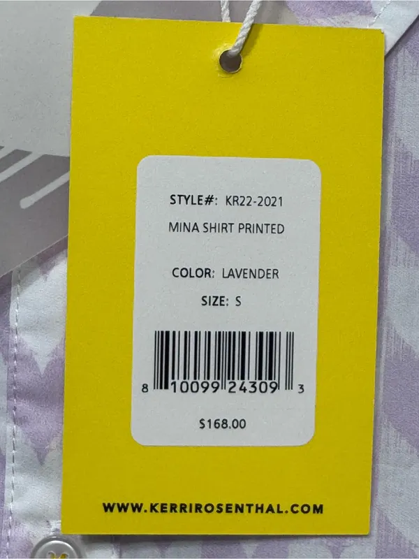 Kerri Rosenthal Mina Printed Cotton Shirt shorts set Lavender nwt size small - Image 8