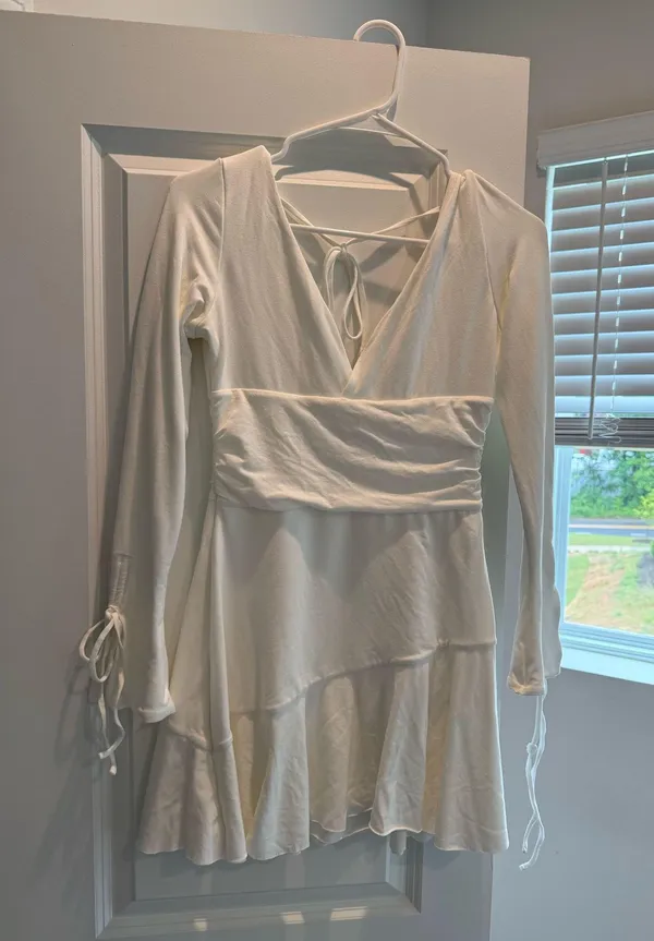 Oh Polly Long Sleeve Ruched A- Line Mini Dress - Image 2