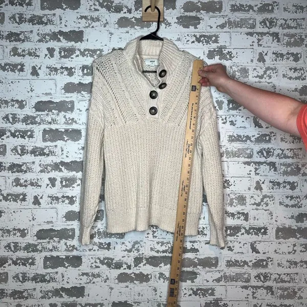 Aerie | women cream knitted Henley sweater - Image 5