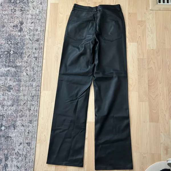 NWOT Zara 90s Wide Leg Faux Leather trousers size 6 - Image 7