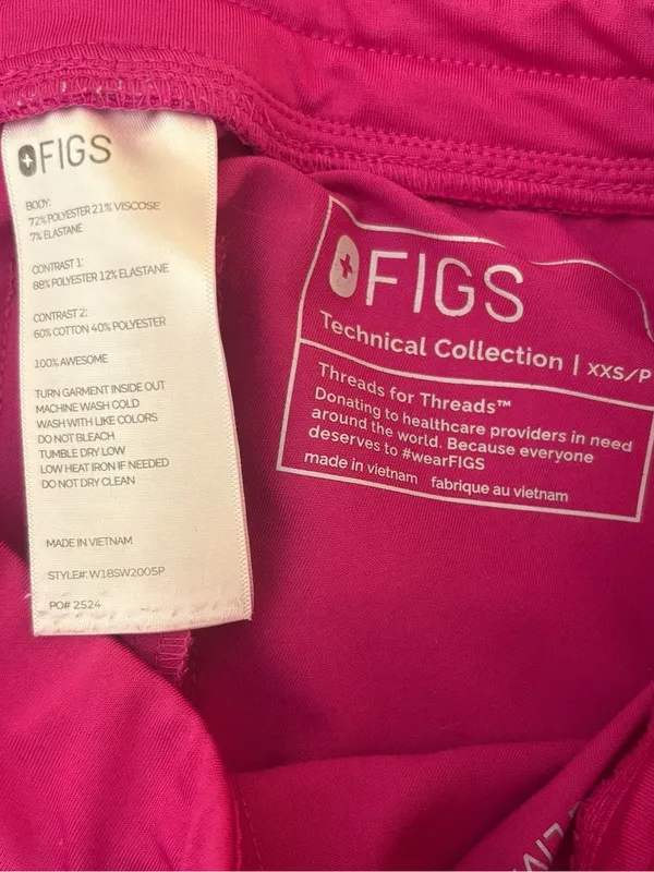 FIGS Zamora Joggers Scrub Bottoms Raspberry Sorbet Womens Size XXS Petite - Image 5