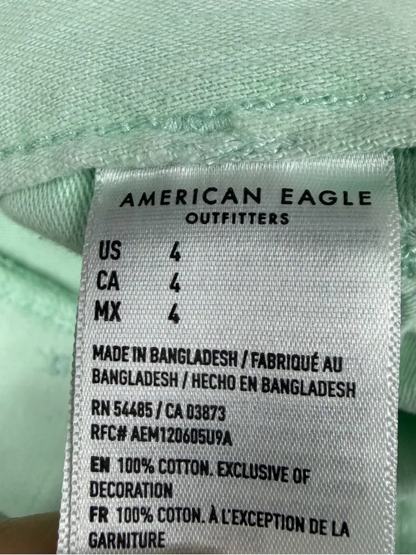 American Eagle High Rise Shorts Womens 4 Mint Green Cotton Utility Preppy - Image 6