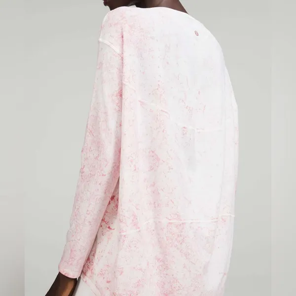 LULULEMON Back in Action Long Sleeve Shirt *Vitasea Pink Peony Brier Rose Size 6 - Image 2
