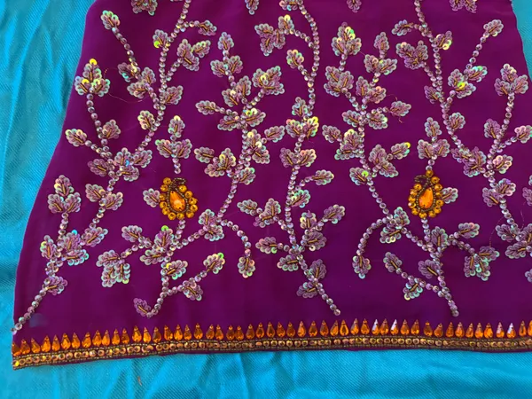 Sleeveless gemstone & appliqué top Purple - Image 2