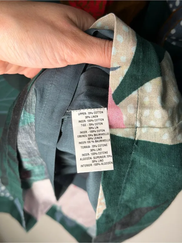 Anthropologie Floral‎ Linen Blend Shift Dress Artsy Botanical Boho Lagenlook PM - Image 6