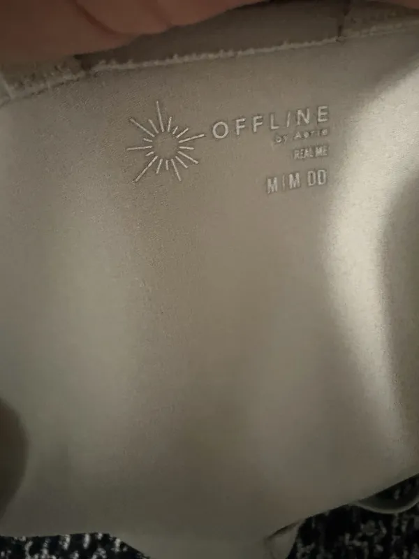 OFFLINE Aerie Real Me Hold Up Strappy Athletic Performance Sports Bra Silver MDD - Image 7