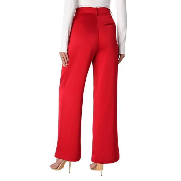 Lulus Modern Approach Red Satin Wide-Leg Pants size Medium NWT - Image 2