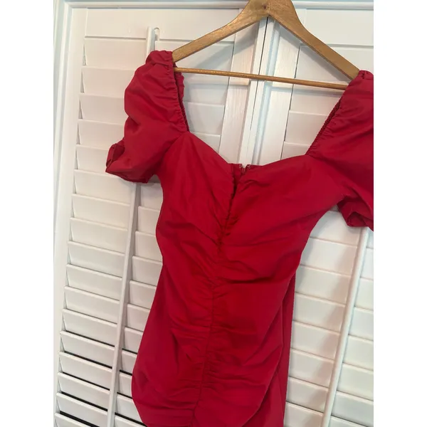 Amanda‎ Uprichard Red Ruched Dress Size Large - Image 2