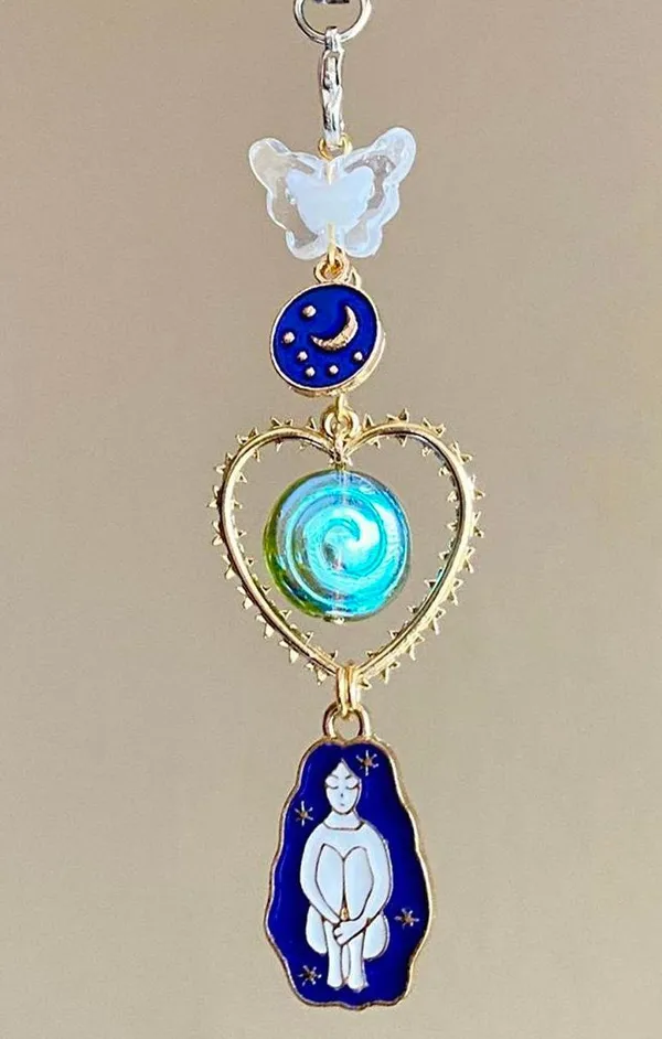 Handmade Kawaii retro y2k whimsical fairy Star girl phone strap/accessory/keychain/bag charm/display🌙🌠⭐️🌀 - Image 2
