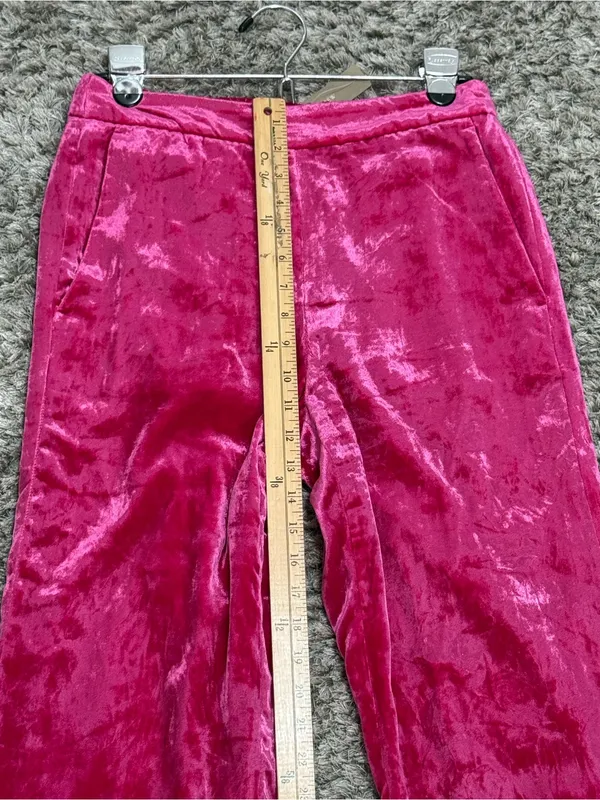 J. Crew Women’s Pink Velvet Peyton Pull On Pants Cropped Elastic Waist 6 NWT - Image 12