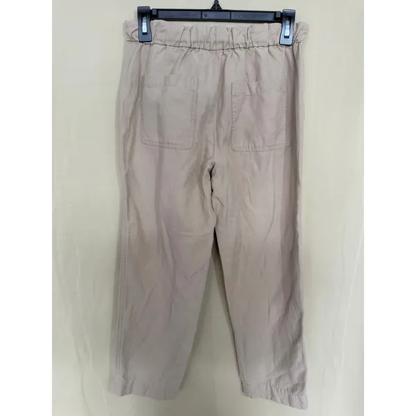 Banana Republic Utility Pants Women XS Beige Linen Blend‎ Relaxed Crop Trousers - Image 4
