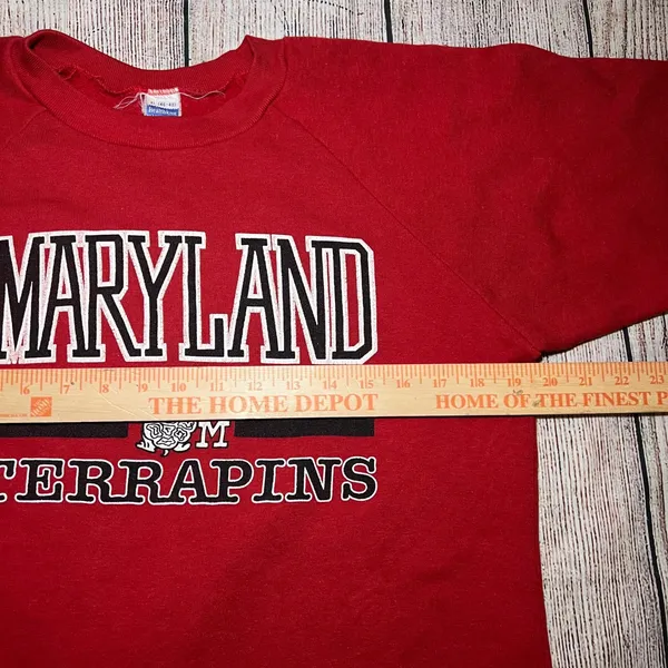 VTG 80s Healthknit Maryland Terrapins Sweater‎ Womens L USA Collegiate Cropped - Image 6