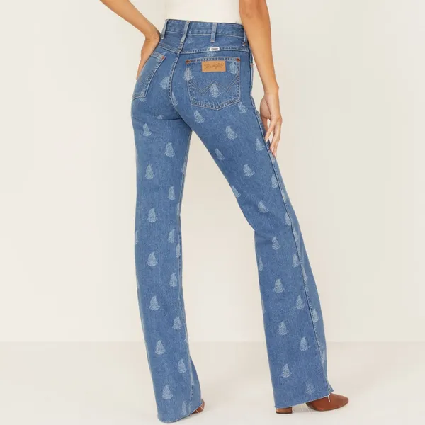 NWT WRANGLER Westward‎ 626 High Rise Bootcut Paisley Print Indigood Size 26 x 32 - Image 3