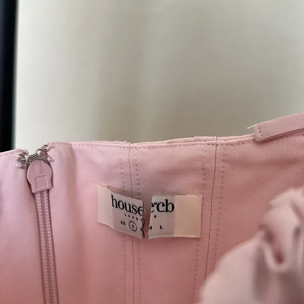 HOUSE OF CB‎ 'Alma' Blush Pink Satin Corset Midi Dress NWOT size S - Image 5