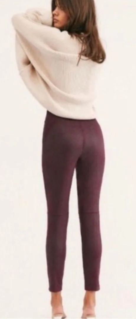 Free People MIDNIGHT VEGAN FAUX SUEDE LEGGINGS - Image 2