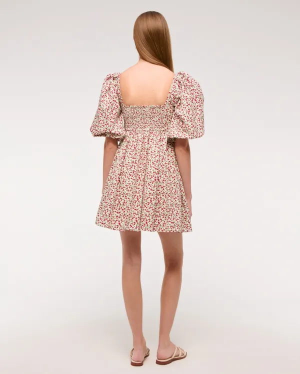 Abercrombie Emerson Puff Sleeve Dress Strawberry - Image 2