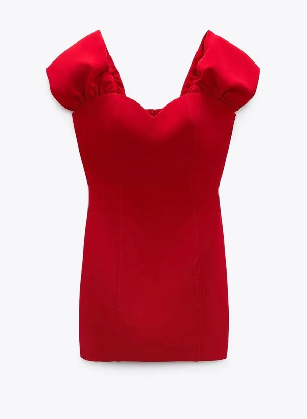 ZARA Red Sweetheart Dress - Image 6