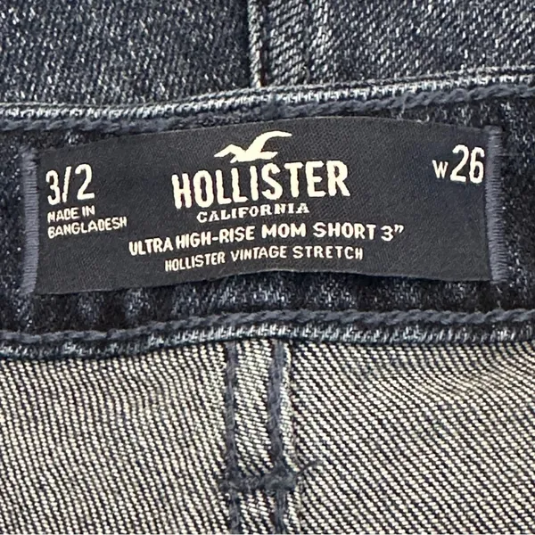 Hollister Ultra High Rise Mom 3" Shorts Womens 26 Dark Wash Utility Cargo - Image 5