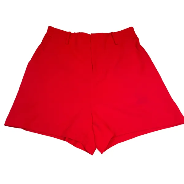Mare Mare x Anthropologie Red High Waisted Shorts Size M Elastic Back Waist - Image 2