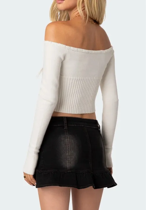 Edikted Off-The-Shoulder Top Long Sleeve - Image 2