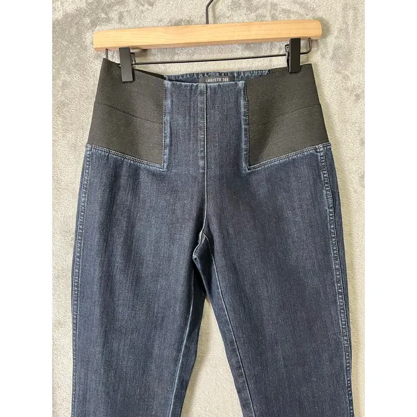 Lafayette 148 Nolita Skinny Jeans Indigo‎ Dark Wash Minimalist Chic Quiet Luxury - Image 2