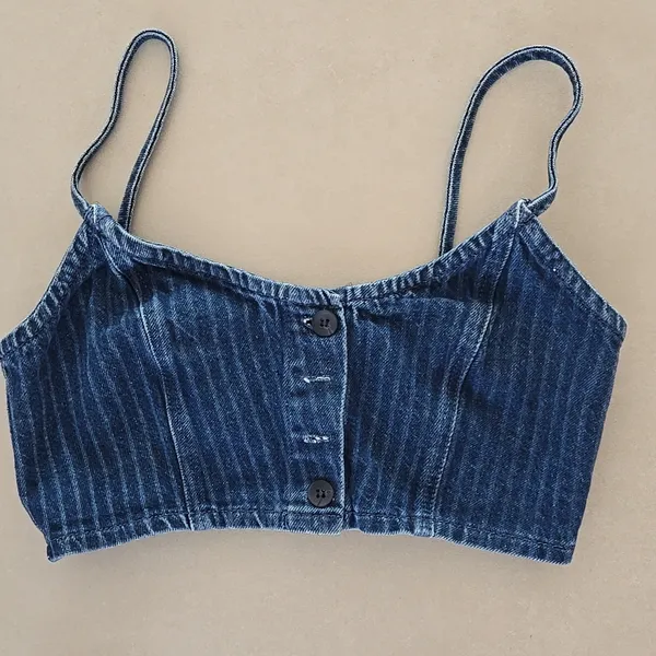 ASOS DESIGN Tailored Pinstripe Jeans Pants and Crop Top Set - Image 5