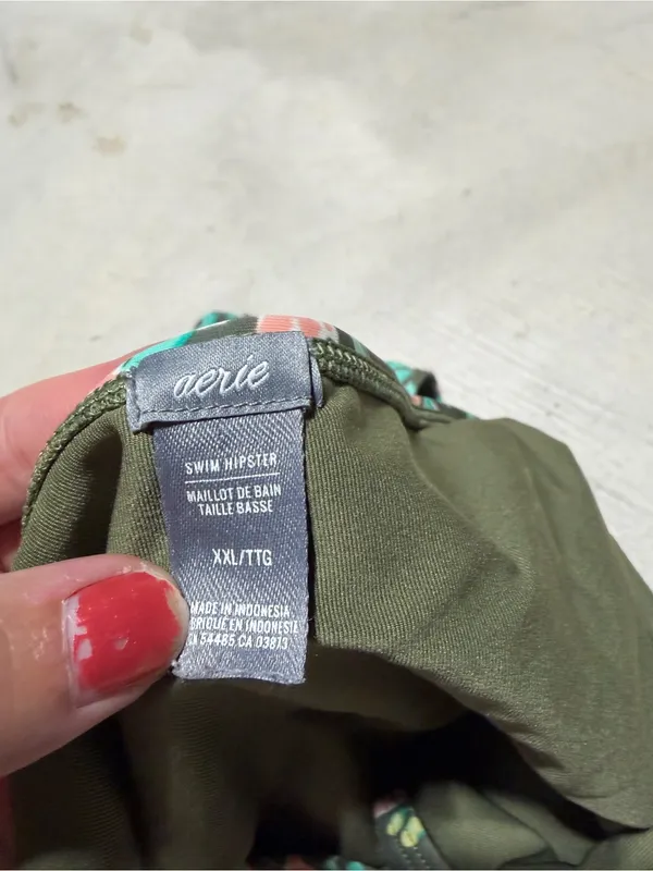 Aerie swim hipster Floral Bikini Bottom green XXL - Image 4