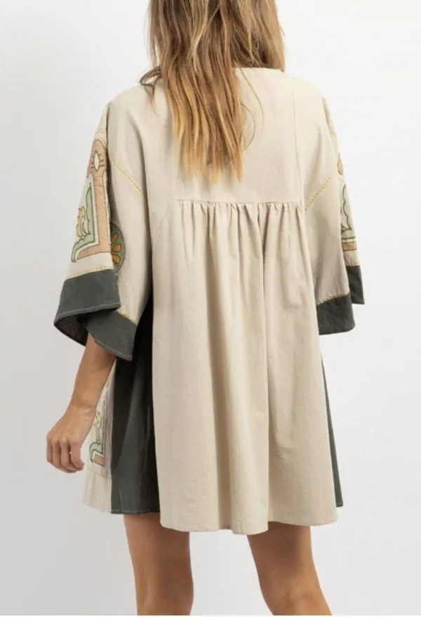 Embroidered Babydoll Dress - Image 2