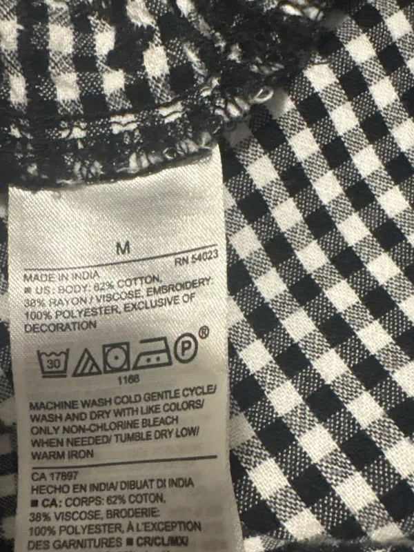 Old Navy Black and White Gingham Tie-Shoulder Sundress - Image 6