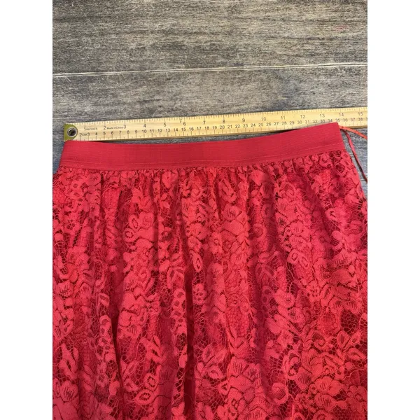 NWT Laffaire Lace Maxi Skirt Red Flowy Floor Length Boho Siren Vamp Whimsigoth - Image 9