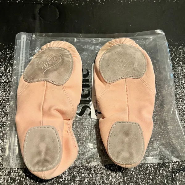 Womens sz6 STELLE Pink Stretch Canvas Ballet Shoes- Split Sole Dance Slippers - Image 8