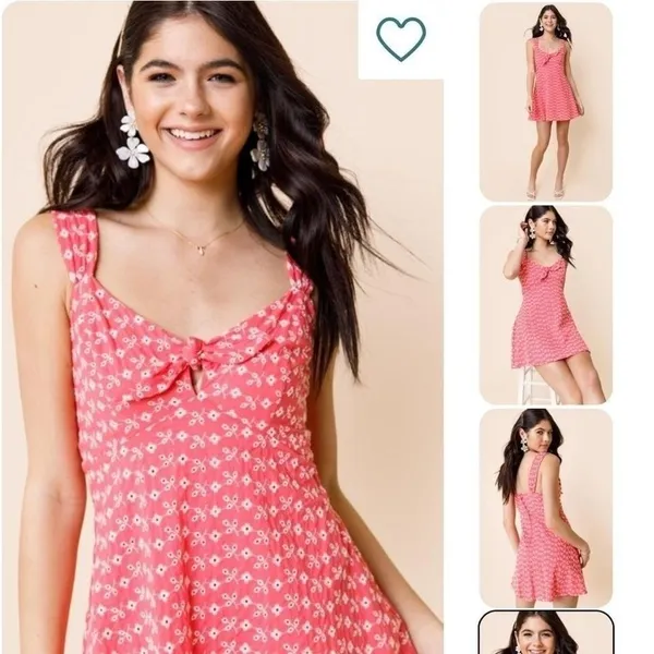 BLUE RAIN | NWT Women's Boutique Pink Andrea Embroidered Eyelet Mini Dress,‎ L - Image 3