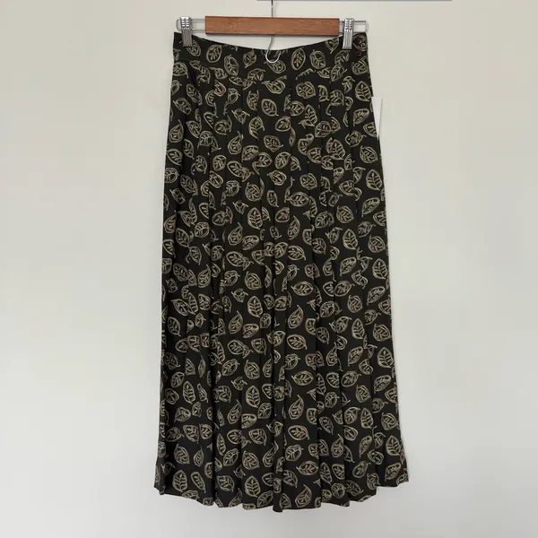 Vintage Deadstock Rena Rowan Leafy Pattern Midi Skirt - Image 2