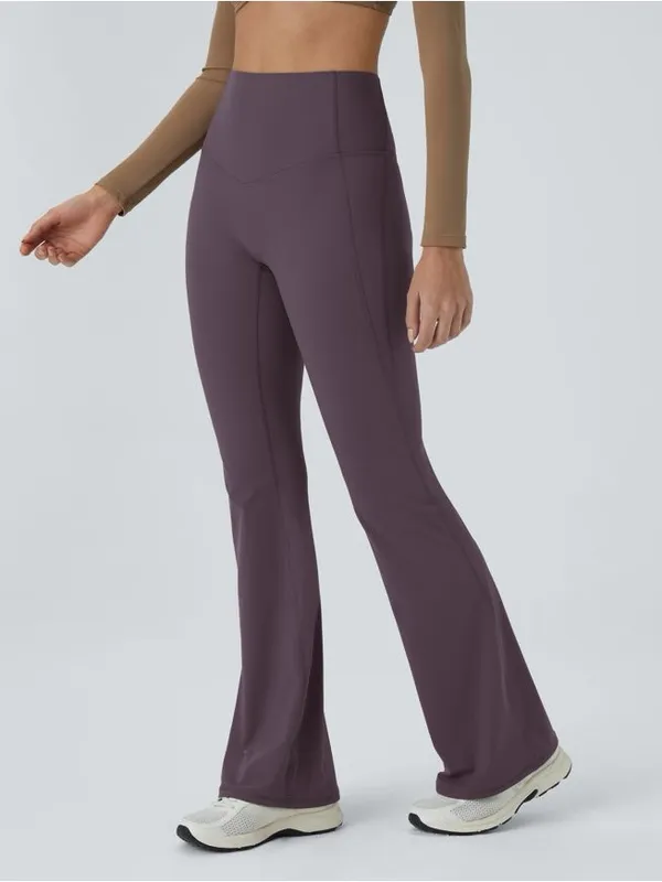 Halara UltraSculpt High Waisted Tummy Control Flare Leggings Nights Purple Small - Image 7
