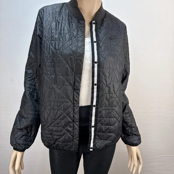 Nike Womens Quilted Black Jacket Size L Black Primaloft Insulated Lightweight‎ - Image 7
