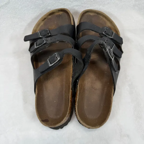 Birkenstock Florida Sandals Triple Strap‎ Buckle Slides Casual Size 38 US 7 - Image 7
