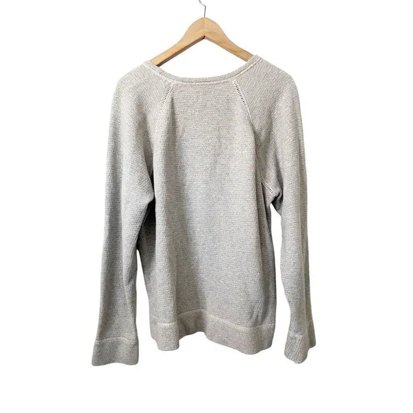 Aerie Light Gray Metallic Thread Crewneck‎ Pullover Sweatshirt Size Large - Image 3