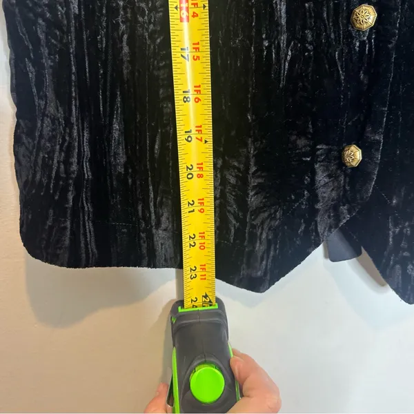 Vintage Koret Black Velvet Button Front Vest Women’s Medium Dark Academia - Image 6